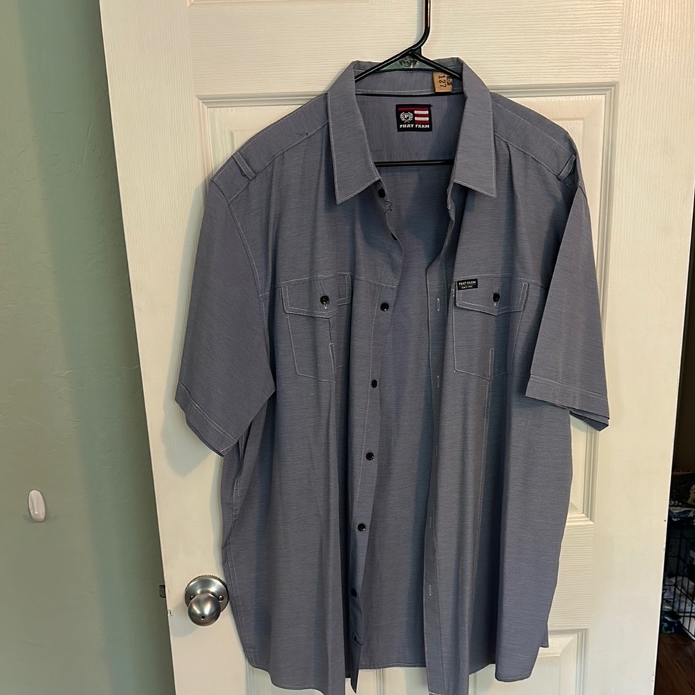 Phat Farm Gray Casual Button Down Shirt Short Sleeve